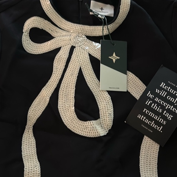 TUCKERNUCK Mini Black ⚫️ Bow Jamie Dress XL - Picture 3 of 8